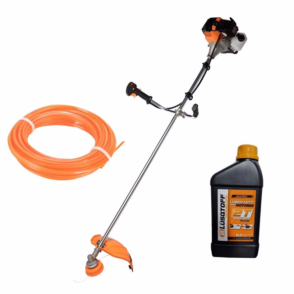 Combo Motoguadaña 52cc Pro + Aceite 1 Litro + Tanza 100 Metros Lusqtoff