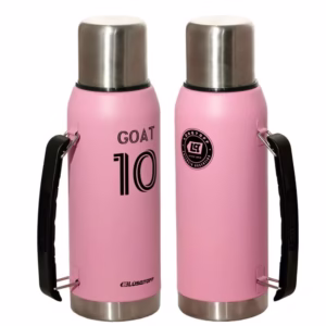 Termo Acero 1 Litro Rosa Messi Inter Miami Lusqtoff