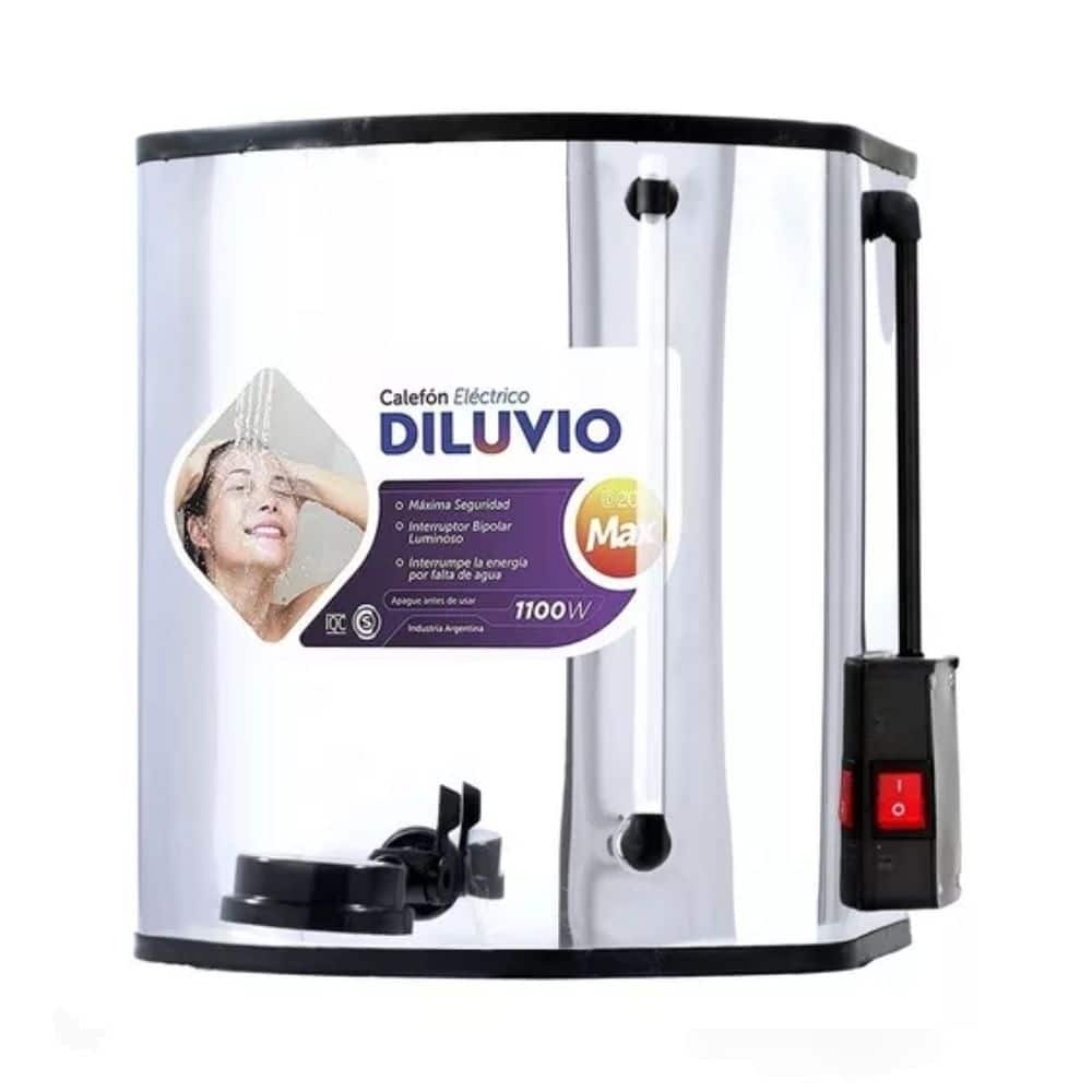 Calefón Eléctrico  Acero Inox. Diluvio 20 Litro Max. Indelplas