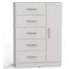 Chifonier 0.90 6 Cajones 1puerta Blanco Orlandi