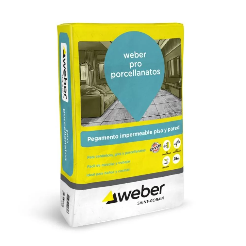 Adhesivo Pro Porcellanatos 25kg Weber