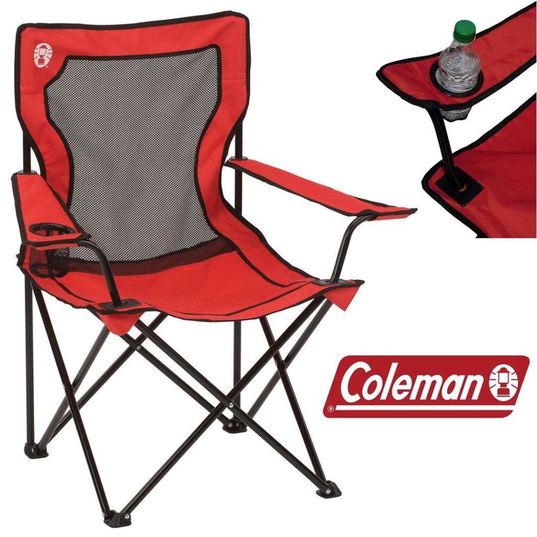 Sillón Director 113Kg Con Posa Vaso Rojo Coleman