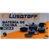 Set Batería Ollas 9 Piezas Aluminio Tapa Vidrio Lusqtoff