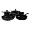Set Batería Ollas 9 Piezas Aluminio Tapa Vidrio Lusqtoff