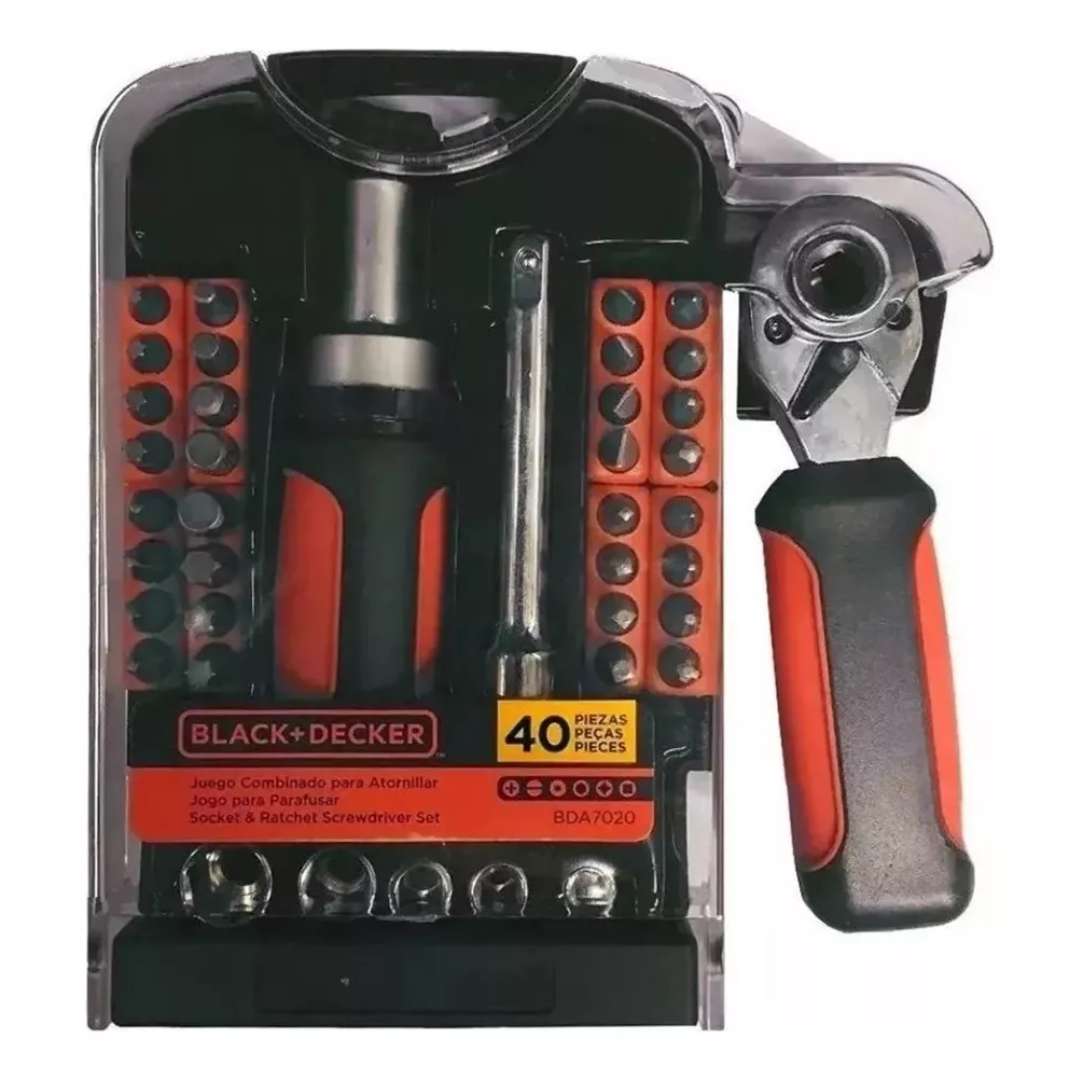 Crique Tubo Set 40 Piezas De Puntas Black+Decker