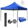 Gazebo Plegable 3x3m Armazón Hierro Azul