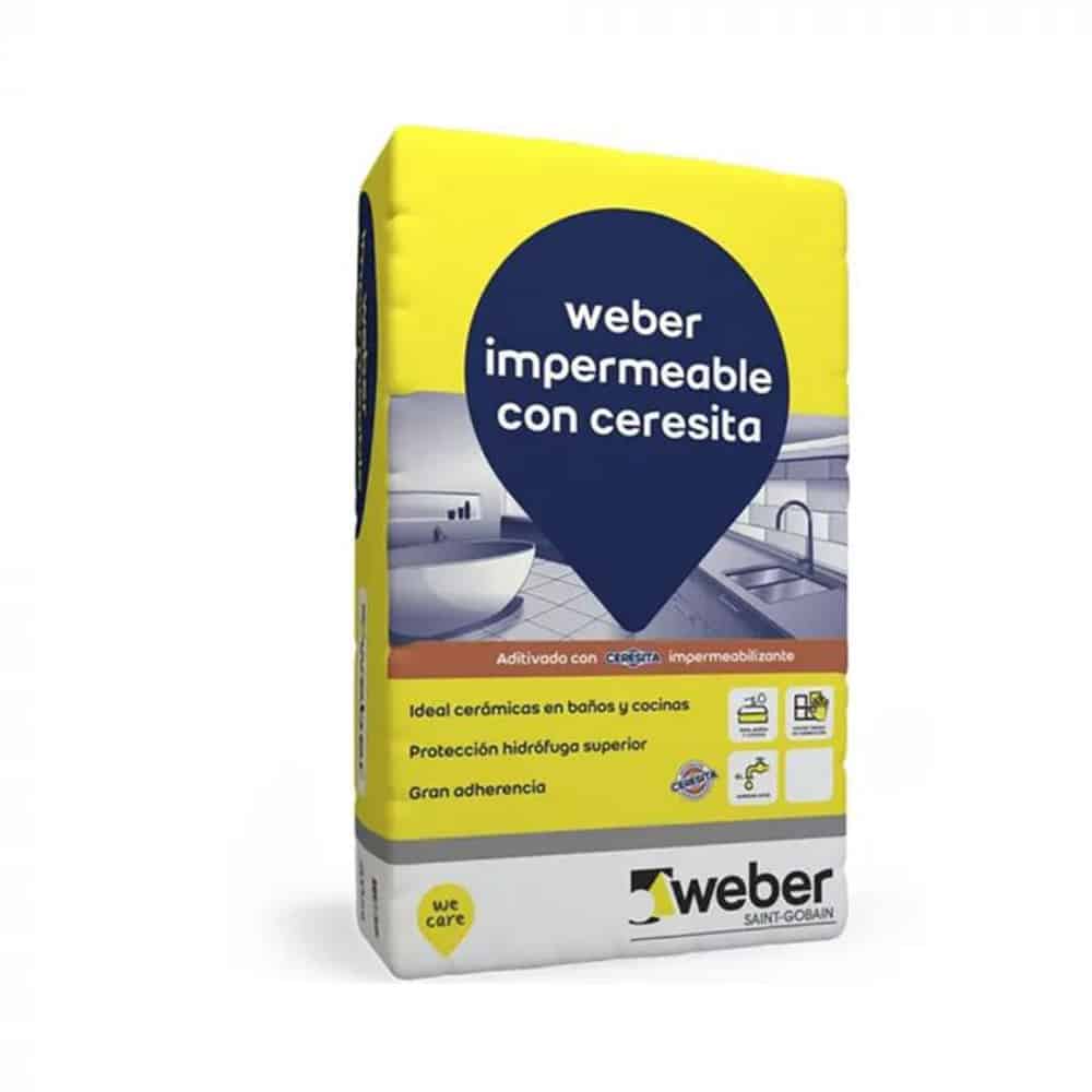 Pegamento Weber Col Impermeable Con Ceresita X10kg