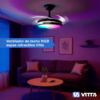 Ventilador De Techo Retractil Con luz Rgb Y Parlante Vitta