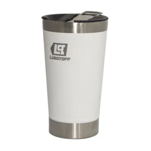 Vaso Cervecero Con Tapa 530 ML Blanco Lusqtoff